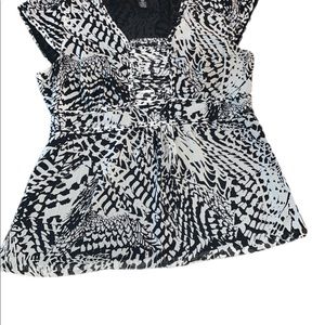 Woman’s cap sleeve lined sheer chiffon blouse like new by Alfani